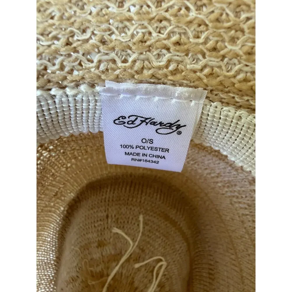 ED HARDY Women's Straw Cowboy Hat, NEW